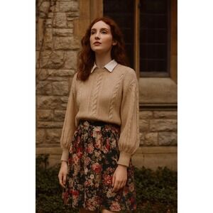 Search for Sanity Skirt Dark Floral Folk XS Modern Prairie Romantic Academia